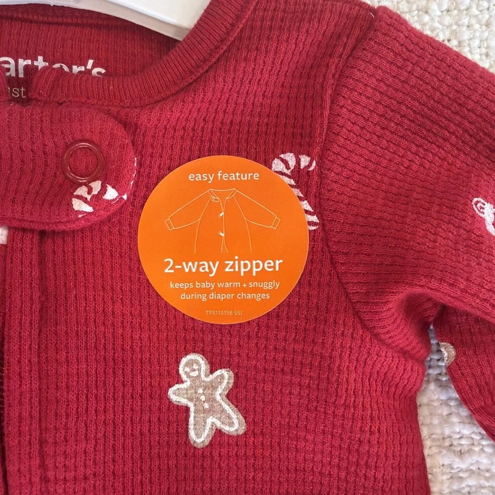 NWT Carters Just One Year Christmas Sleeper Newborn